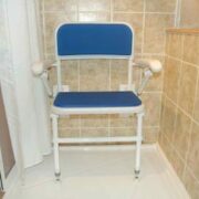 Wall Mounted Extra Wide Shower Seats Padded Back & Arms